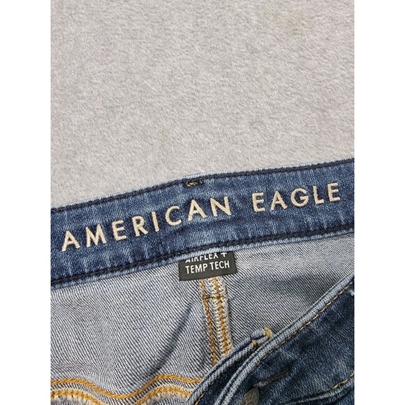 American Eagle Jeans Mens 36x36 (38x34) Athletic Straight Blue Mid Rise Stretch - Picture 9 of 14